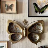 XL butterfly-shaped brass cloisonné trinket tray