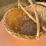 Wicker basket with double handles