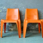 Bofinger BA1171 Chair Pair by Helmut Bätzner stackable in fibre of