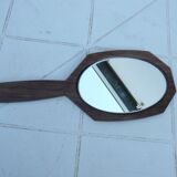 Antique art deco hand mirror in rosewood