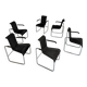 6 black tubular chairs design by Axel Bruchhäuser model D20 bauhaus