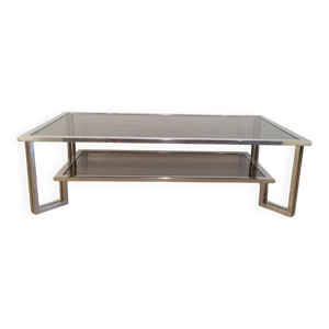 Table basse design chromée