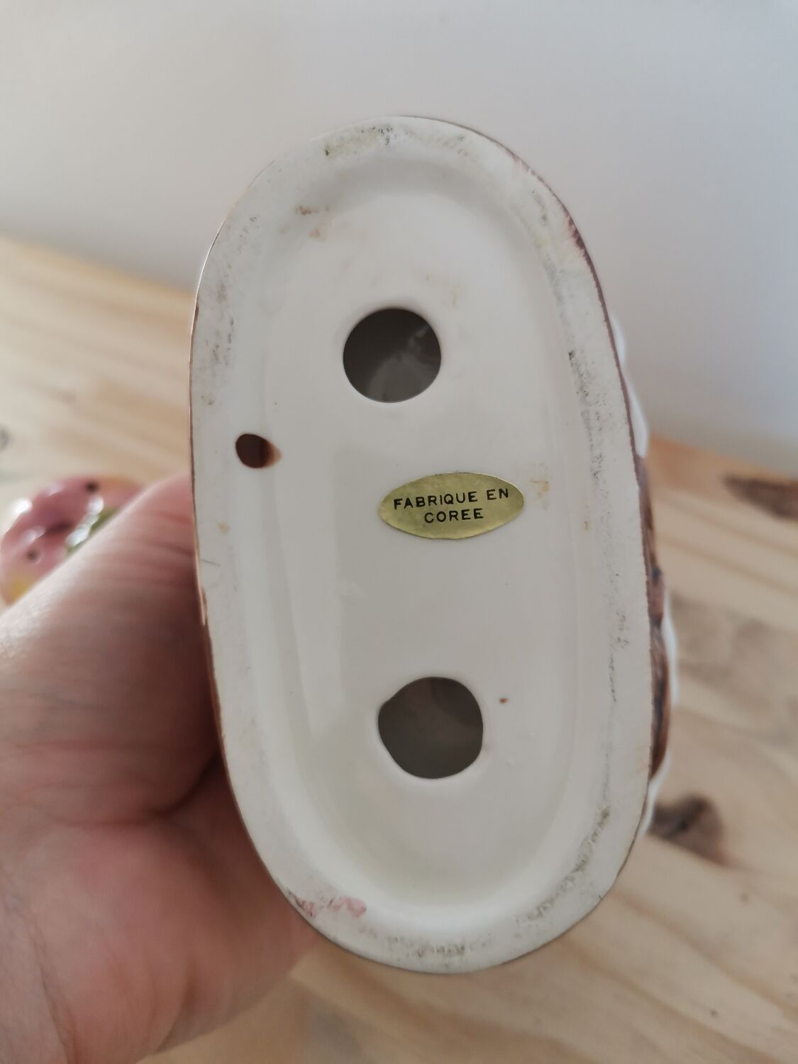 Set of salt shaker and pepper vintage apple slip in basket made in Korea