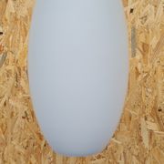 Oval pendant light in white opaline 1960