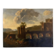 Italian landscape, oil on canvas, late 18th century
