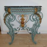 Magnificent Louis XV style iron and marble console