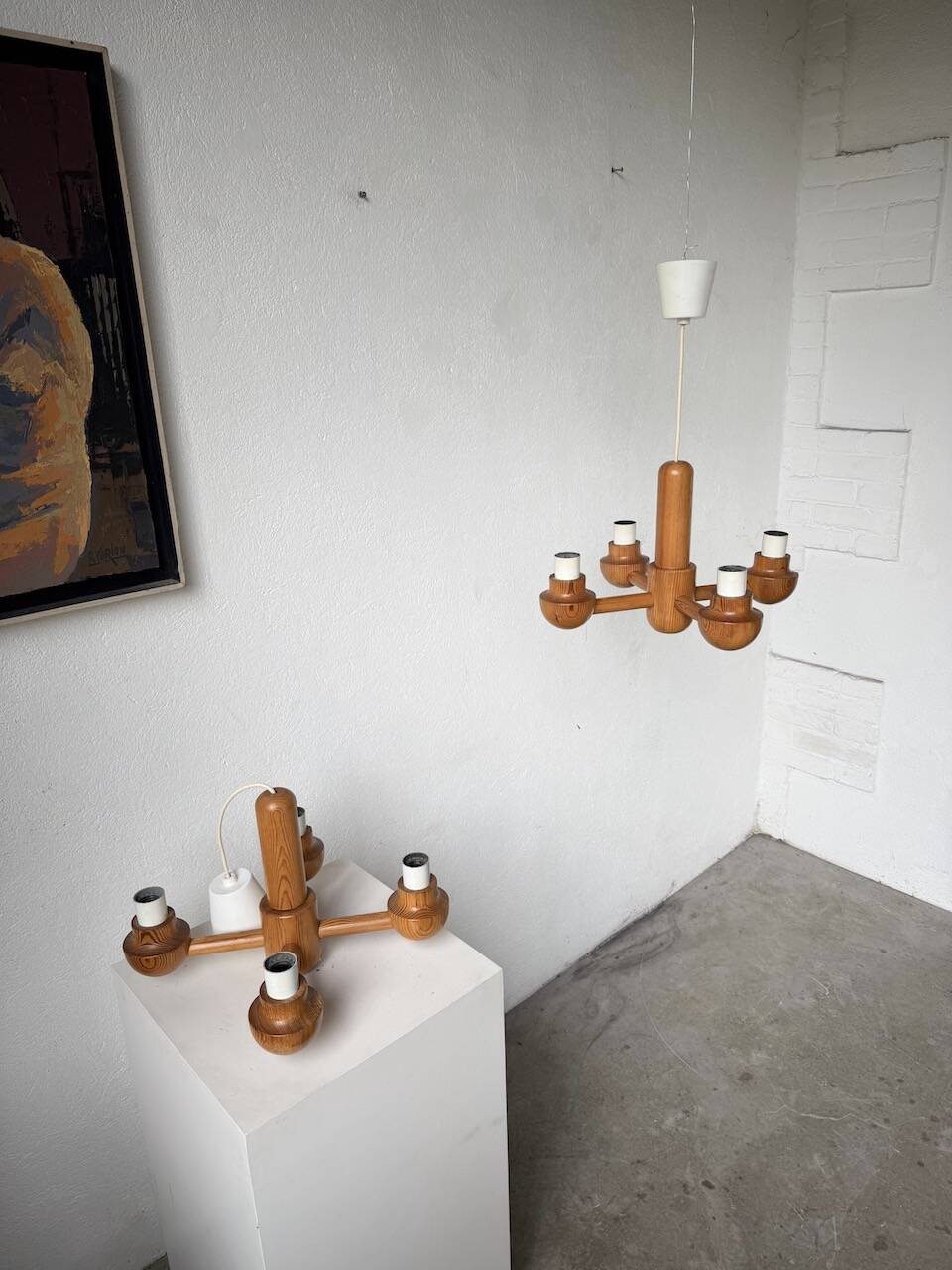 Paire de suspensions Ikea en pin 1980