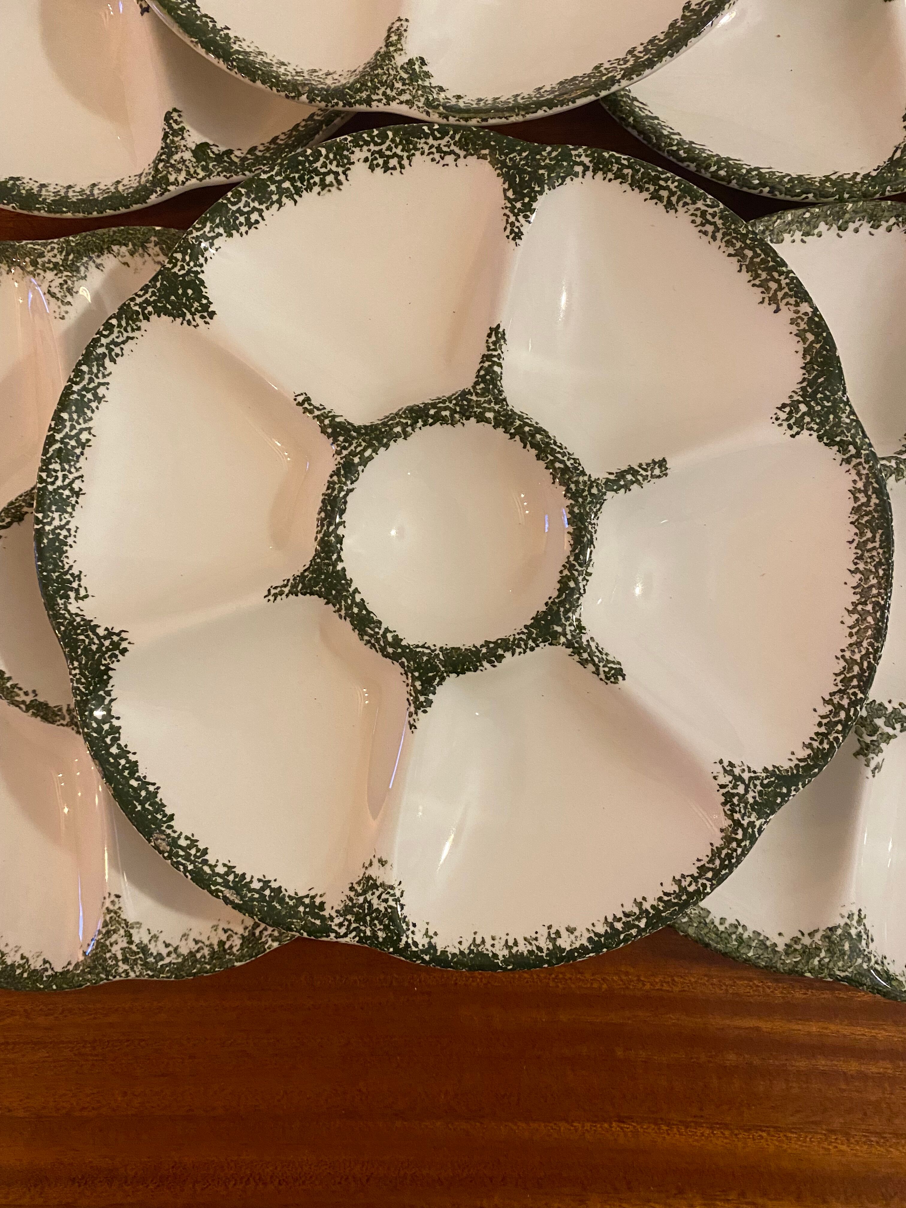 6 oyster plates, 3 ramekins and 2 Gien cups