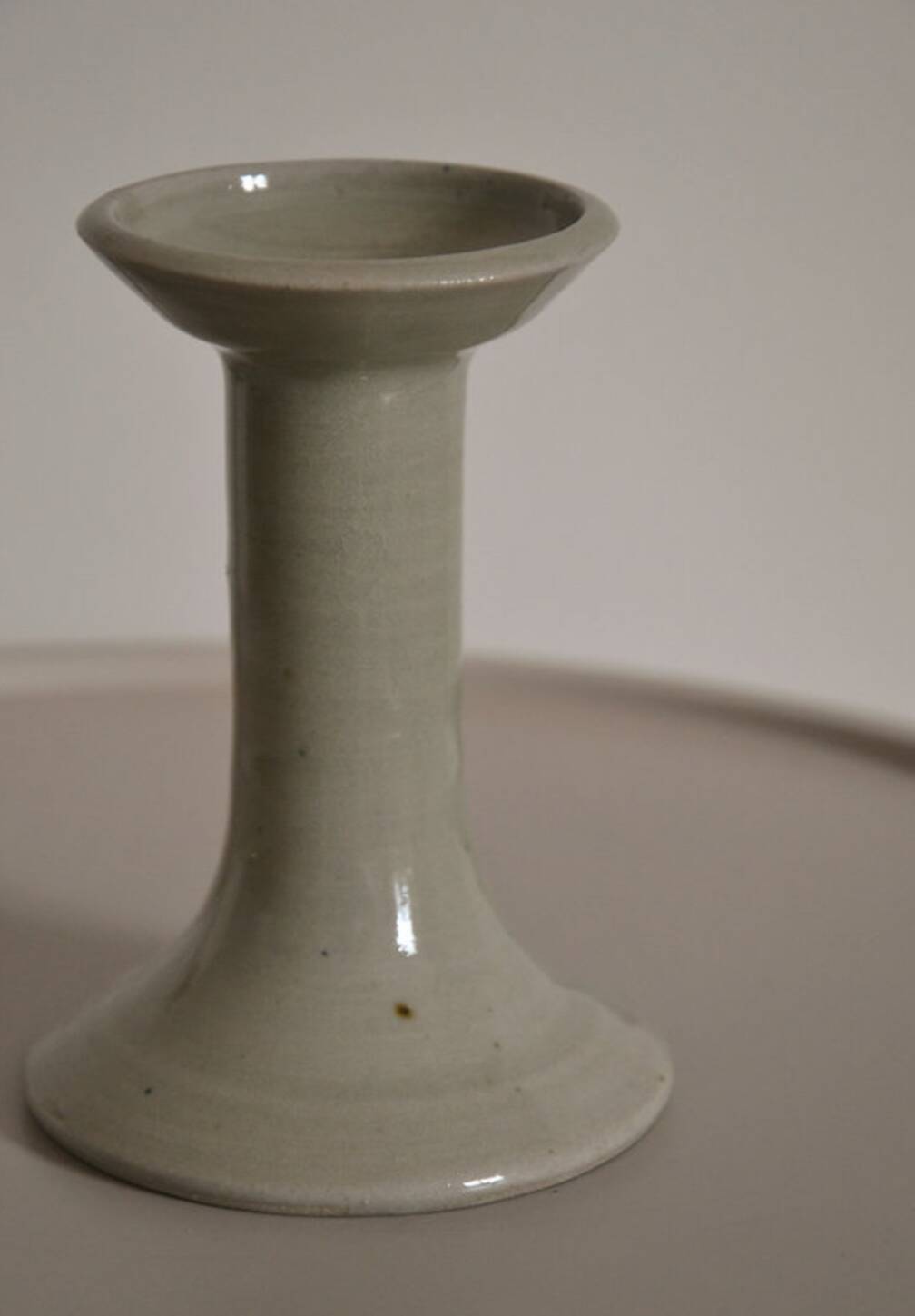 Minimalist cream ceramic candle holder