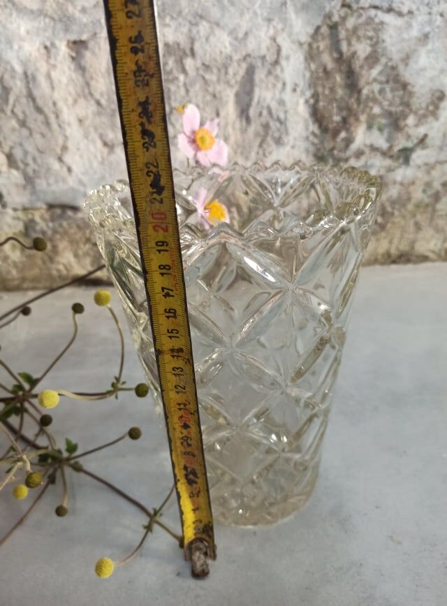 Four bohemian crystal vases