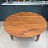 Extendable round table with turned legs (renovated)