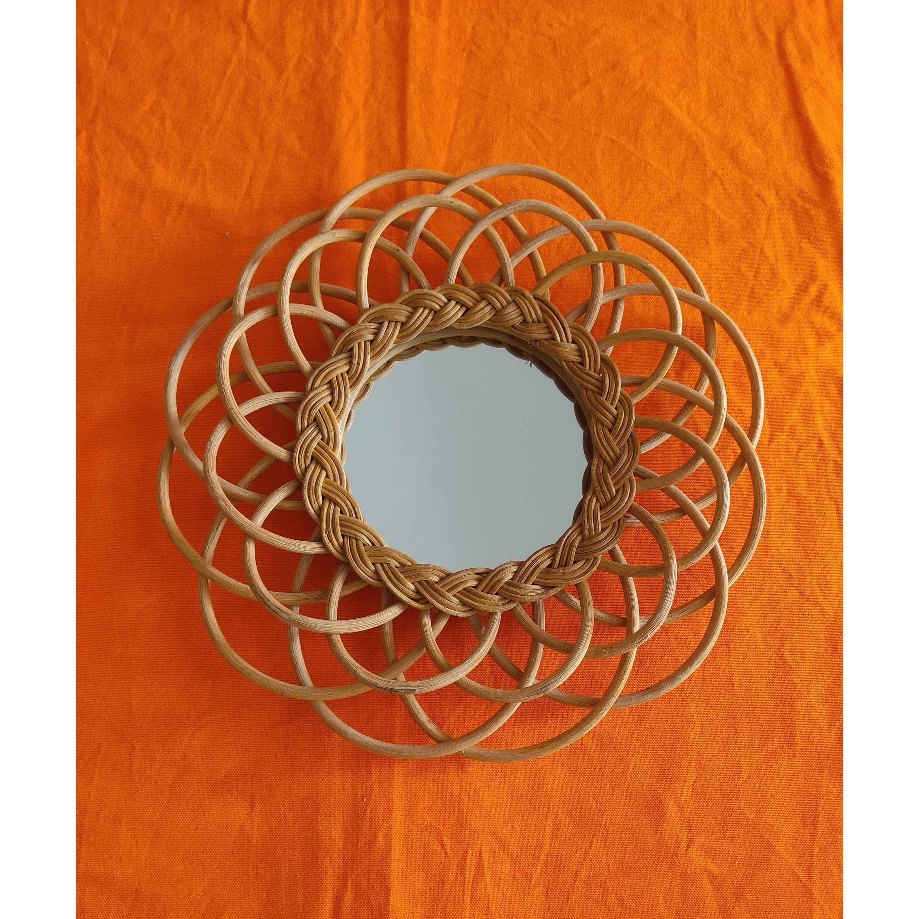 Vintage rattan mirror
