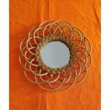 Miroir en rotin vintage