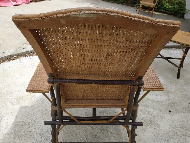 Old rattan armchair