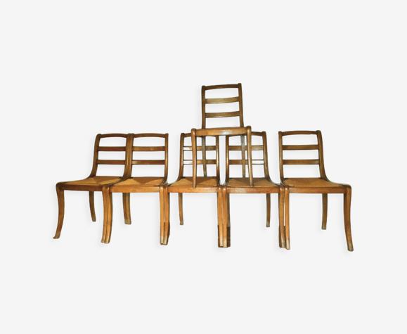 6 chaises anciennes paillées