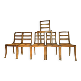 6 old straw chairs