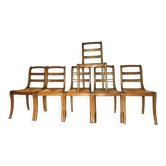 6 old straw chairs
