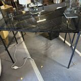 Metal and tinted glass desk