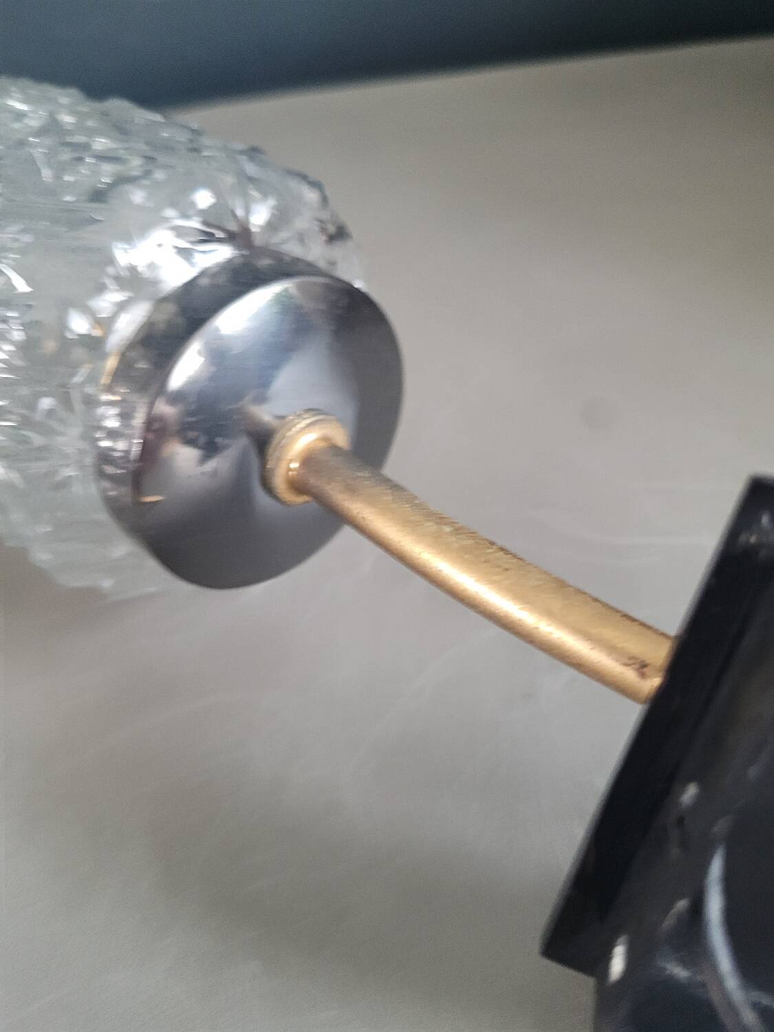 Pair of vintage molded glass wall sconces