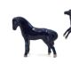 Blue porcelain happiness horses, 1970s