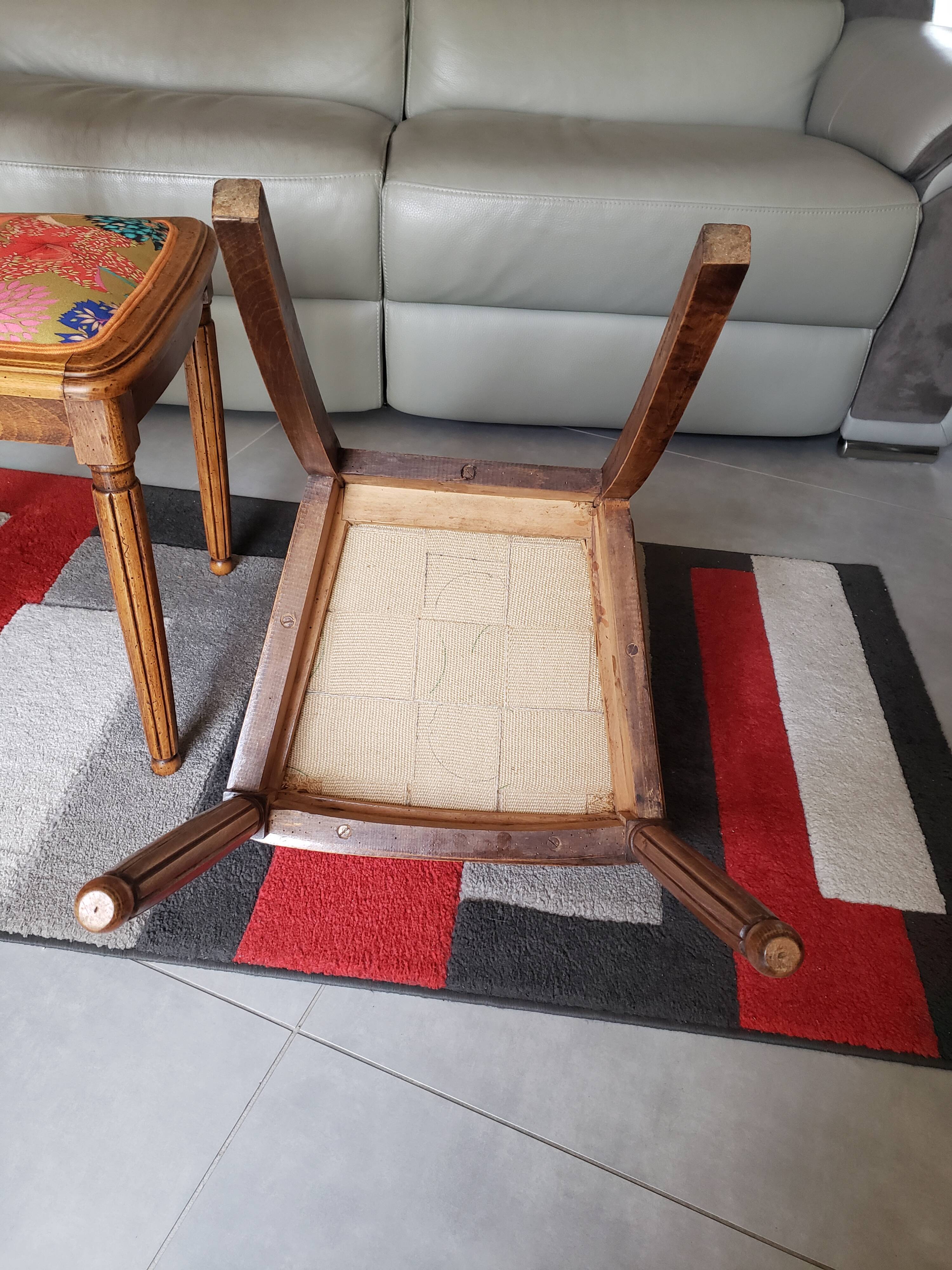Paire de chaise vintage style Louis XVI du 19 em siècle