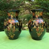Paire de vases vintage en grès de Savoie