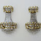 Pair of double hot air balloon wall sconces, 60s