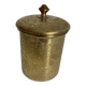Pot à tabac vintage 1960 tabatière laiton ciselé cuivre - 10 x 7 cm