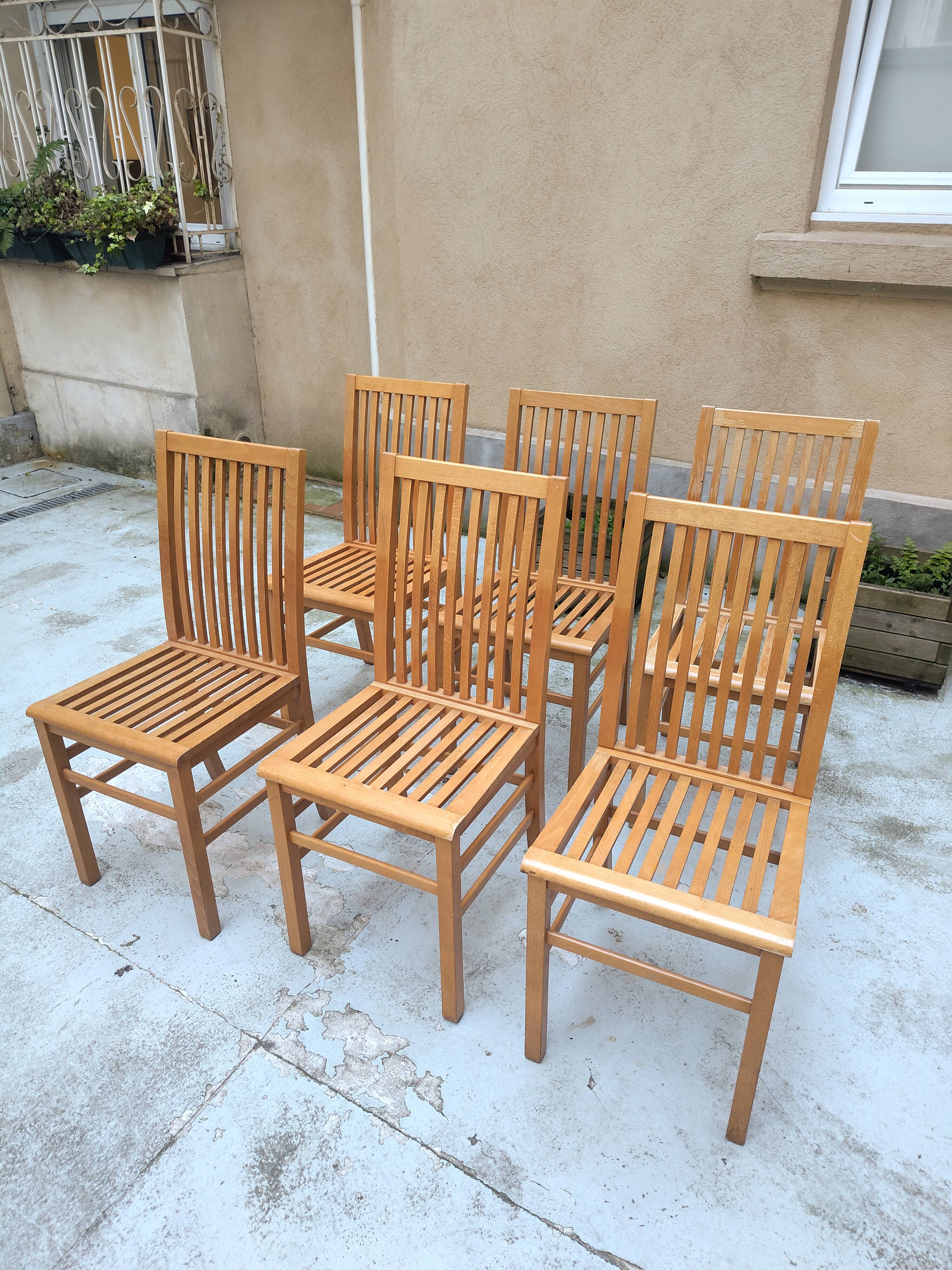 6 Chaises Calligaris Bois