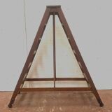 Double library ladder in solid fir 19th century