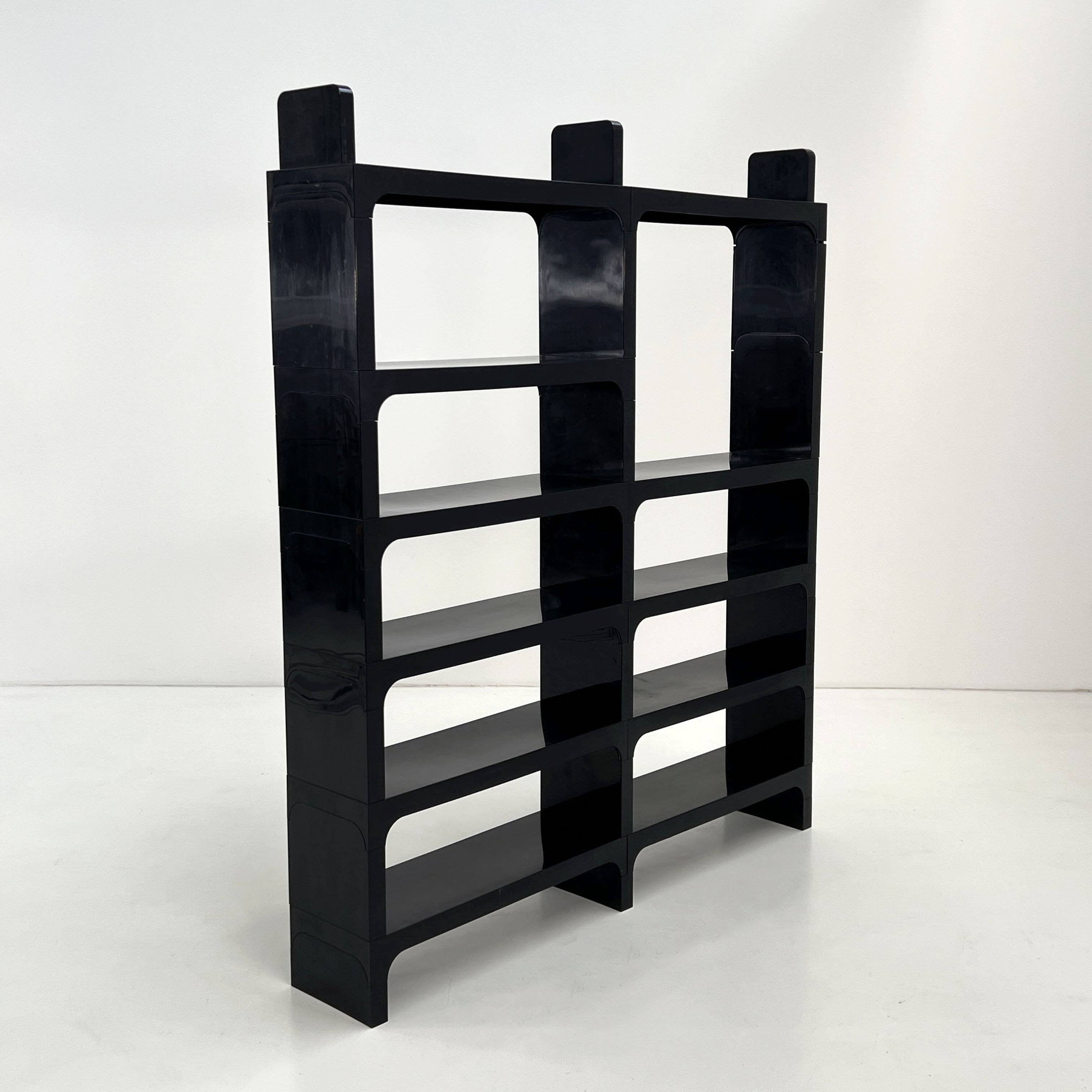 Modular black shelf by Olaf Von Bohr for Kartell, 1970