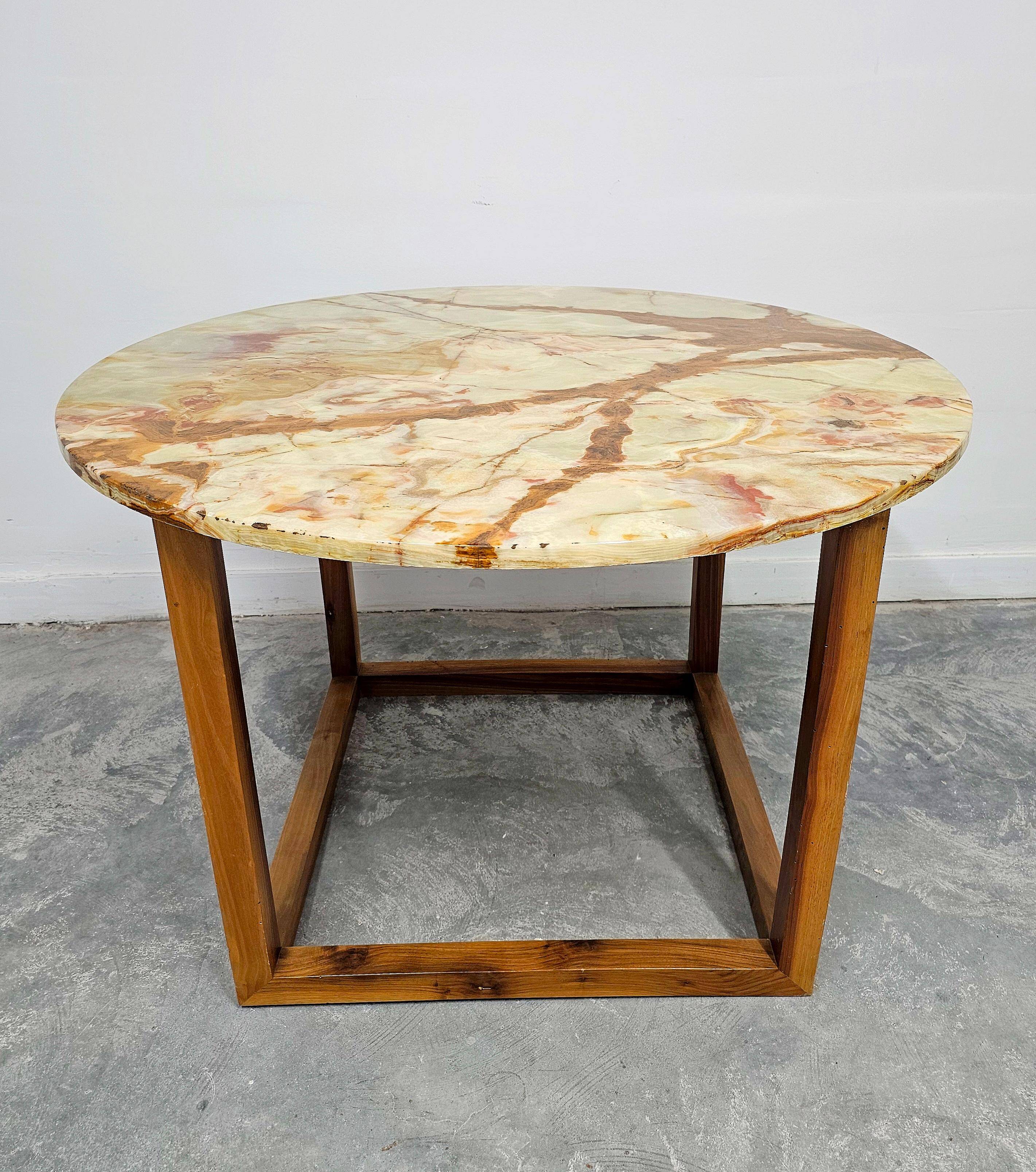 Art Deco coffee table by Josef Hoffmann for Wittmann with an onyx top.