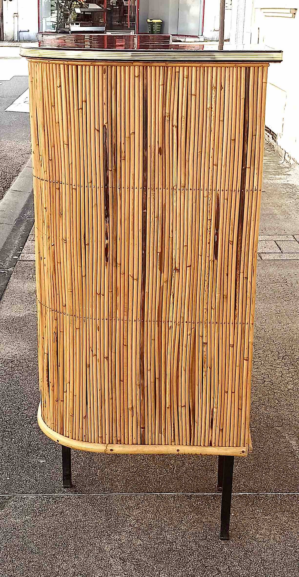 1950s wicker bar, height 108.5 cm