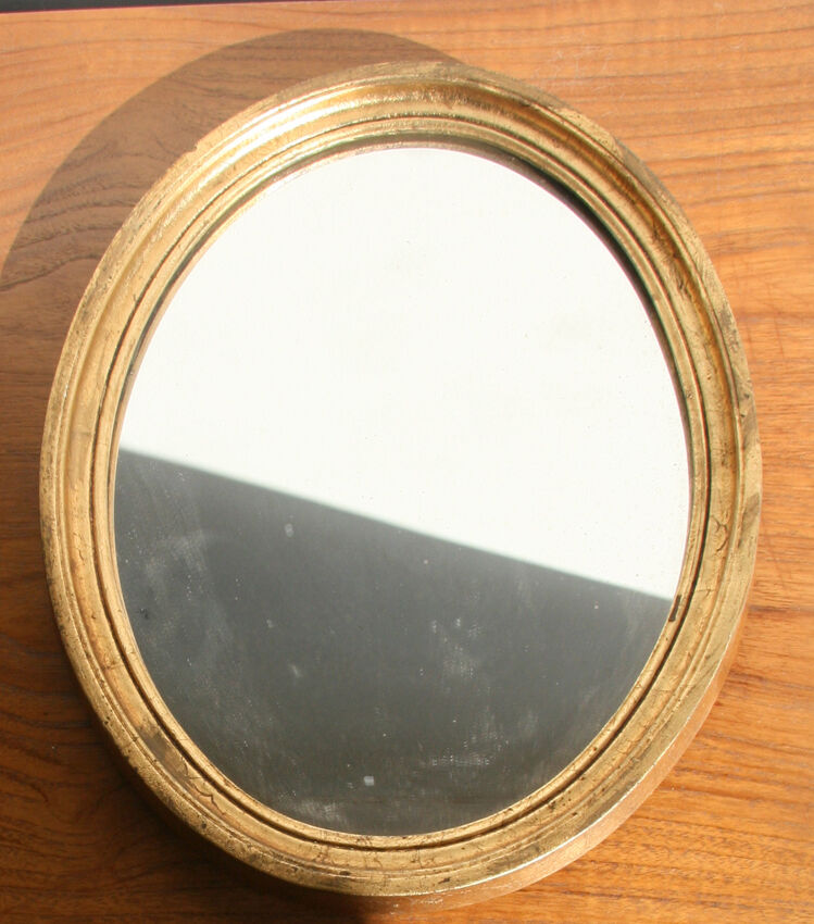 Golden mirror oval 32x25cm
