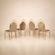 Chaises en daim et laiton 1970 Manufacture italienne