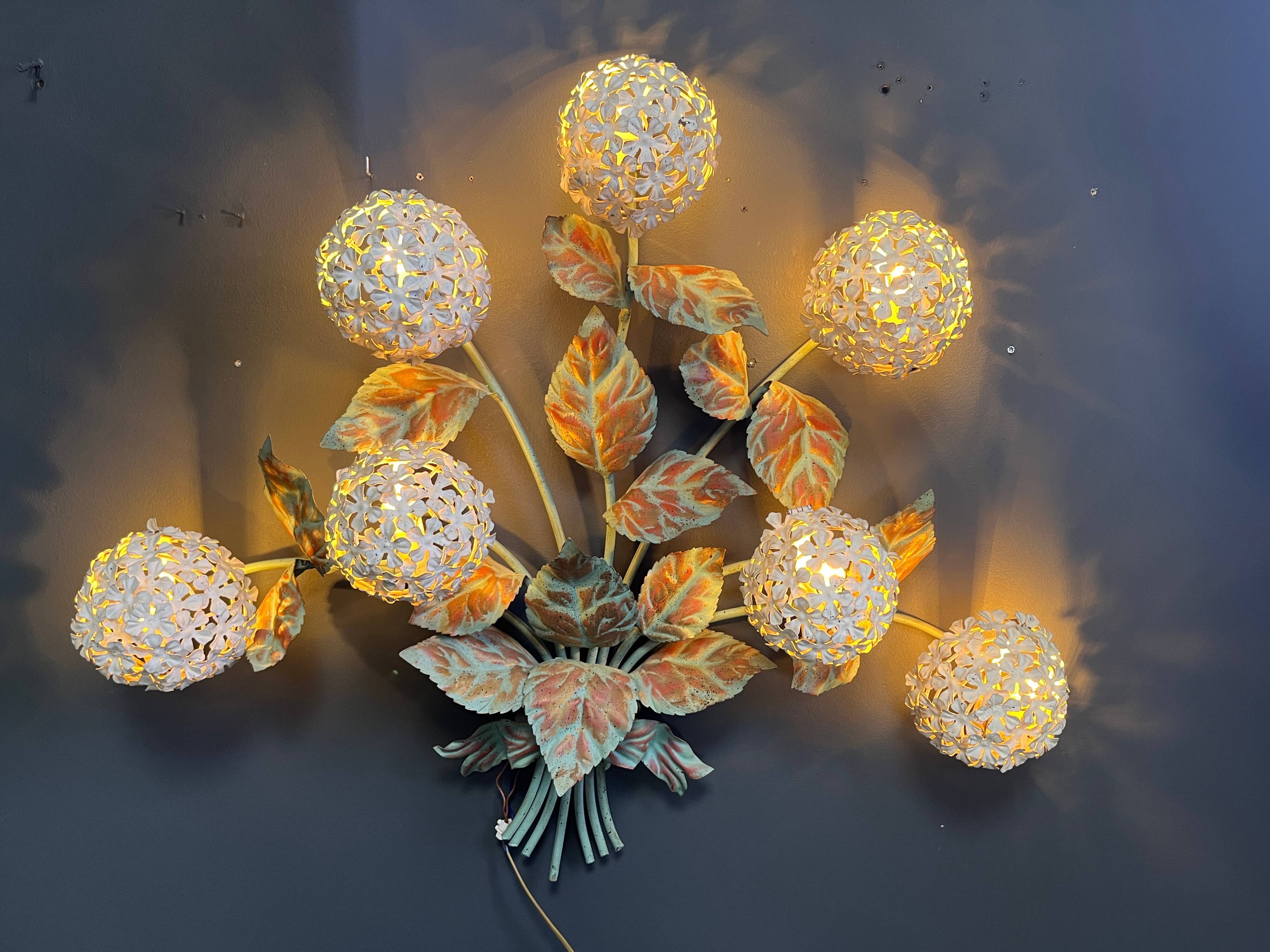 Vintage floral wall lamp by Hans Kögl, 1970s