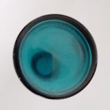 Flacon en verre et son bouchon bleu turquoise