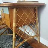 Bureau Louis Sognot et sa chaise en rotin