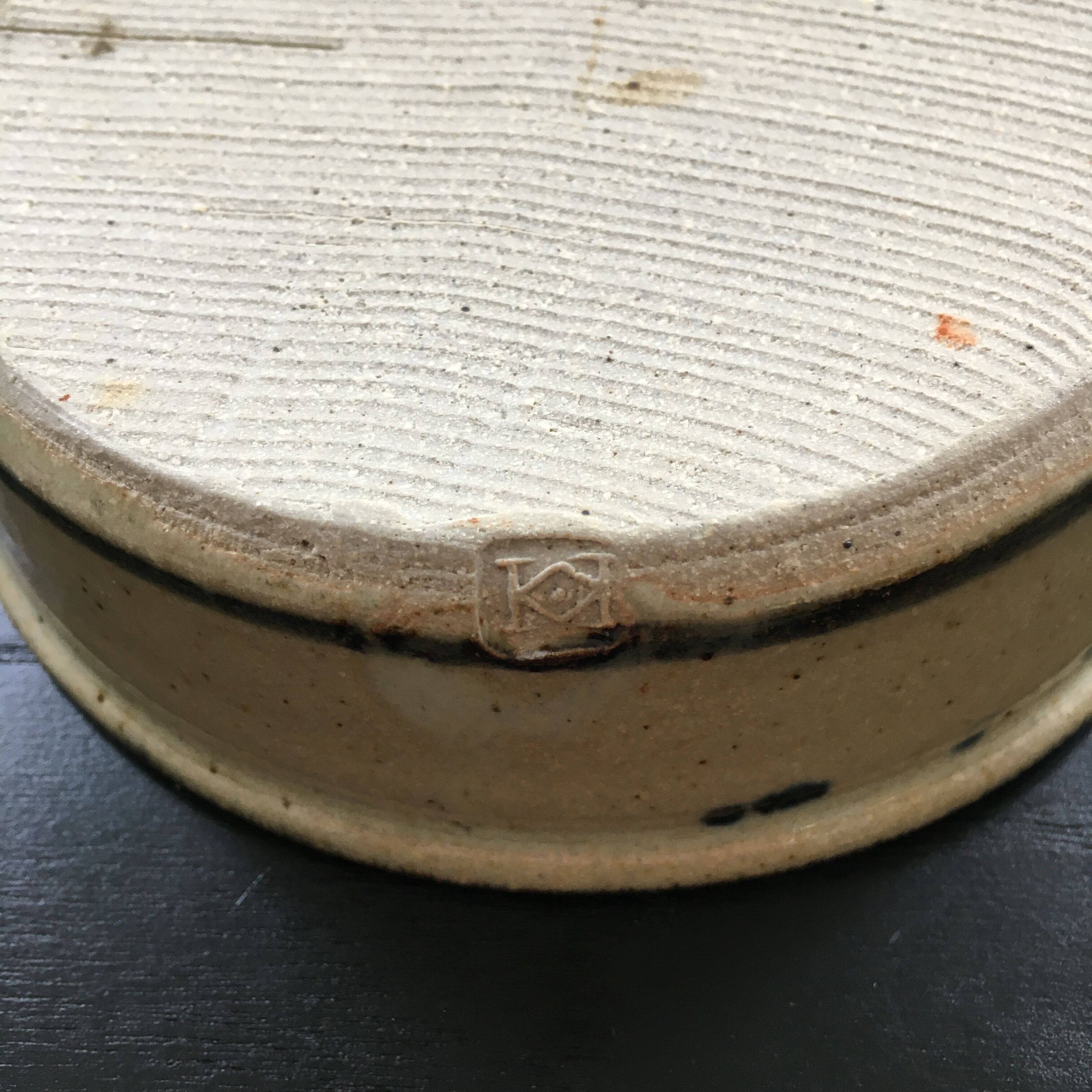 Floral decorated ramekin, signed