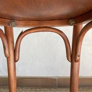 Pair of wooden bistro chairs signed Thonet, 1940s