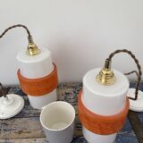 Pair of vintage suspensions electrified to nine