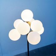 German brass floor lamp in Space Age style from the mid-century by Kaiser Leuchten, 1960s.