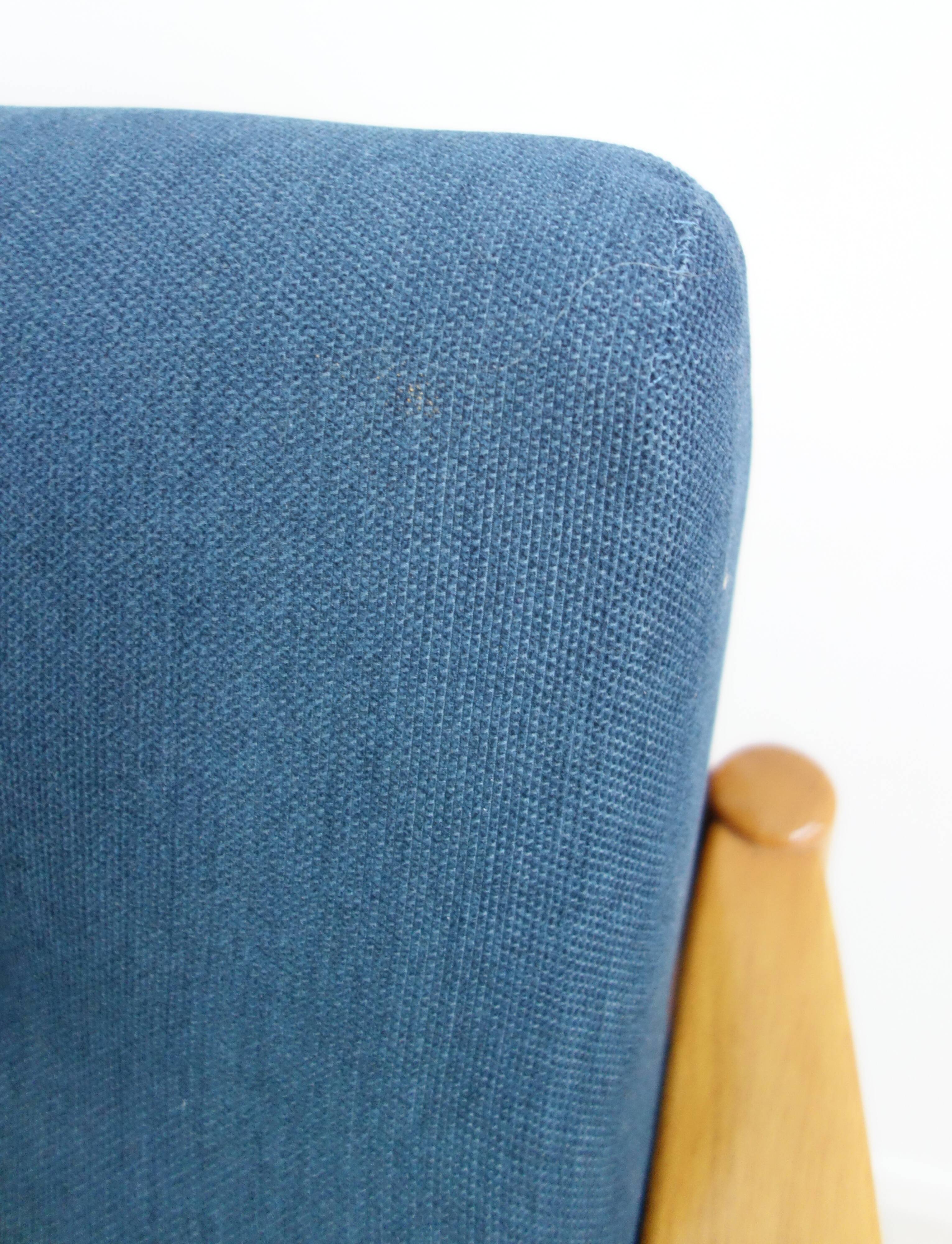 Walter knoll relax armchair 1960s in blue fabric
