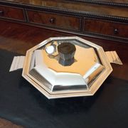 Plat Art Déco 1930 métal argenté