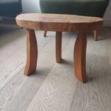 brutalist tripod stool in solid elm