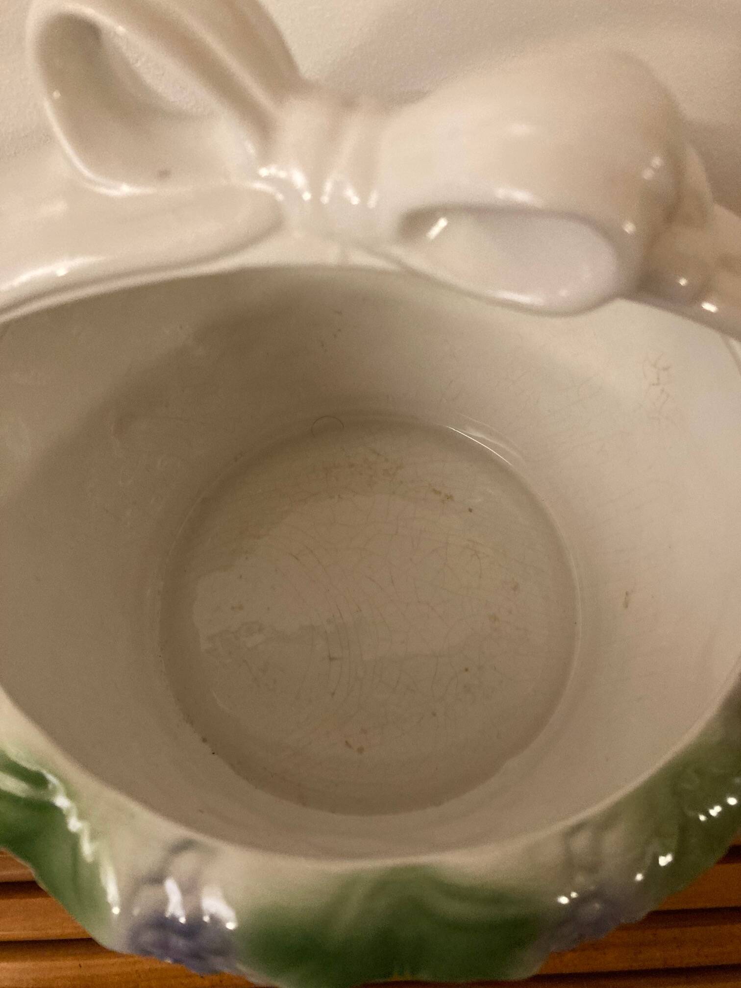 Antique ceramic fruit basket