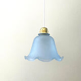 Blue glass tulip suspension lamp