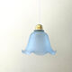 Blue glass tulip suspension lamp