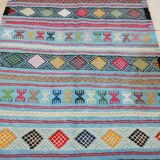 Berber carpet, blue carpet, Moroccan carpet 215x100cm