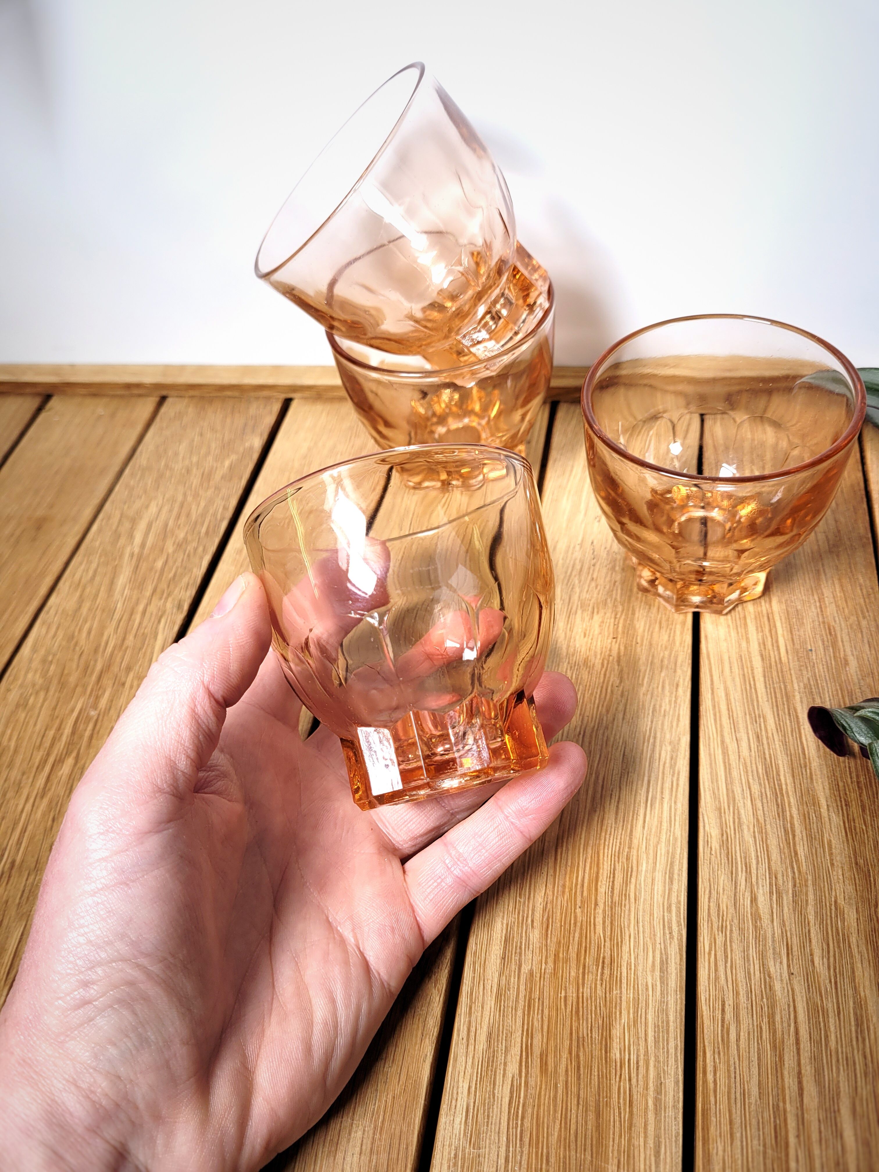 Vintage pink glasses set